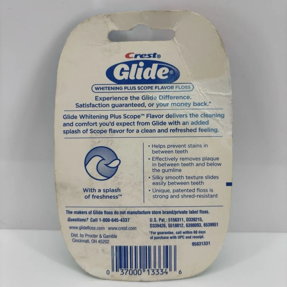 Crest Glide Whitening Scope Mint Splash Dental Floss Sealed Shred Resistant NOS